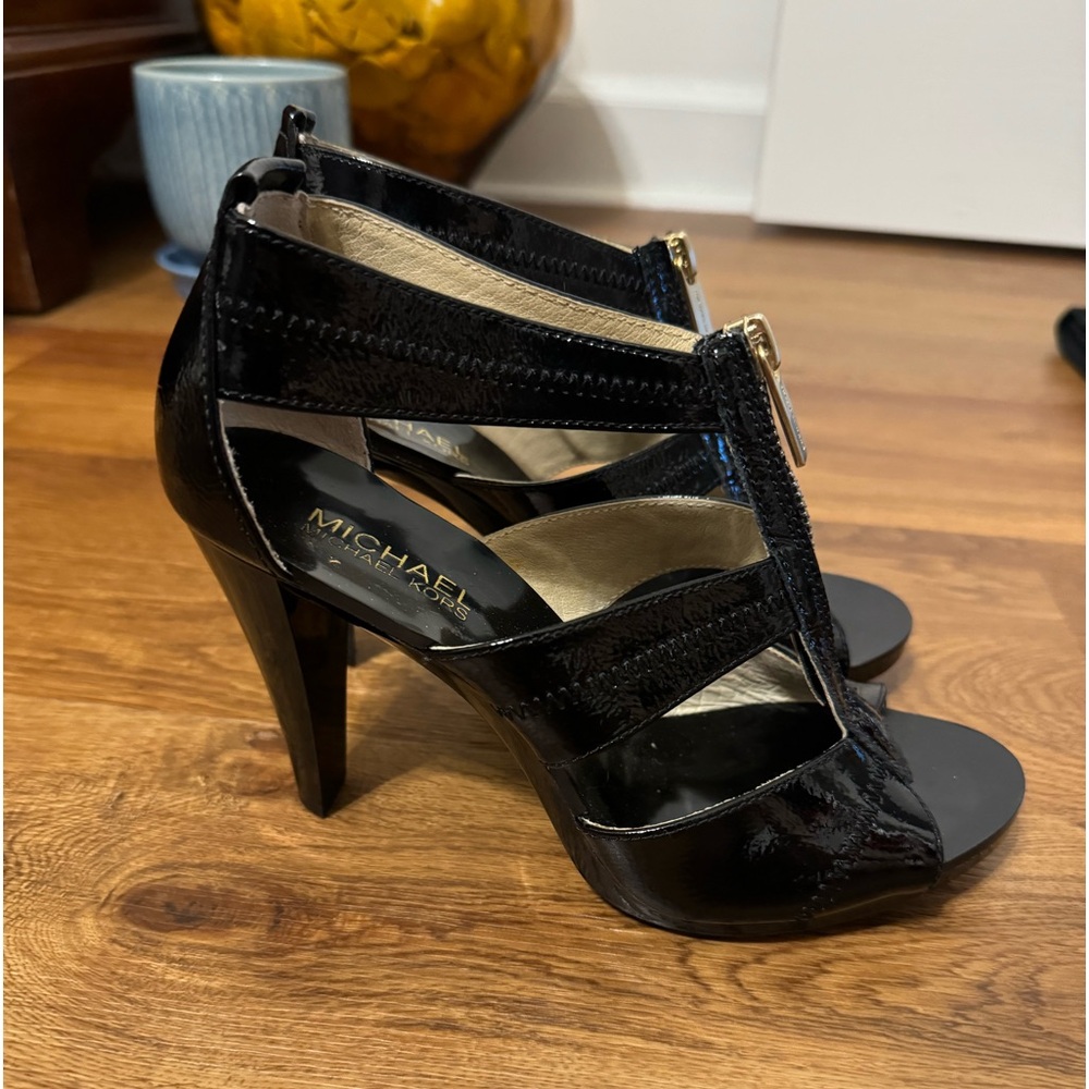 Michael Kors Patent Zipper Heels